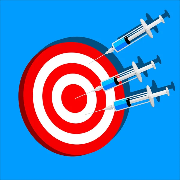 Tedavi şırınga ve hedef seccess. şırınga hedef var