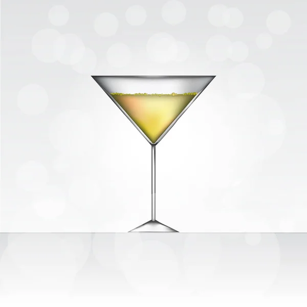 Glas Von Martini Bianco Mit Unscharfem Hintergrund Vektorillustration — Stockvektor