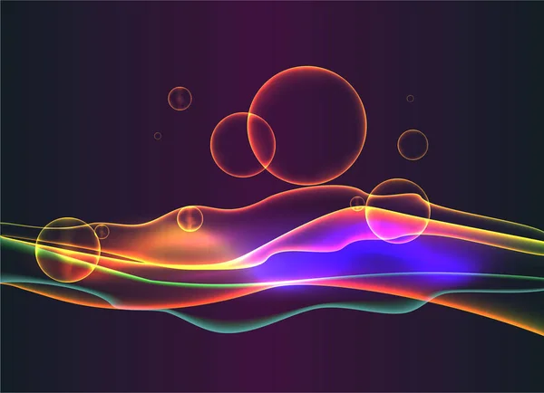 抽象的な音の波の光イコライザー Web のためのクールな背景や印刷 明るい波 — ストックベクタ