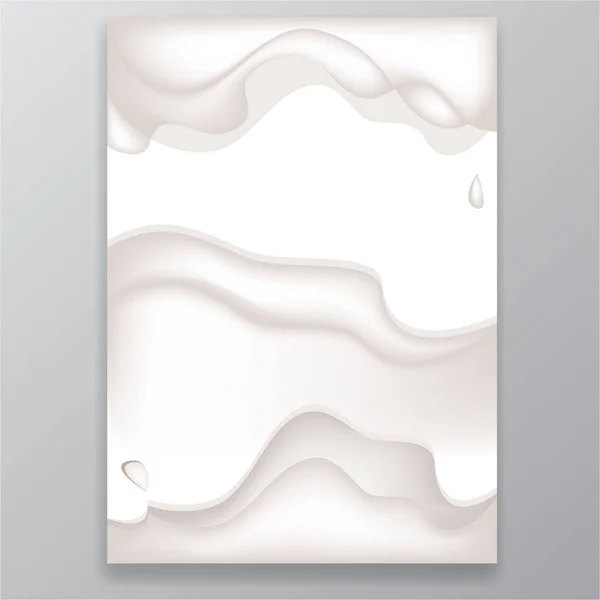 液体牛奶 Creame 页设计 海报和横幅的概念 — 图库矢量图片