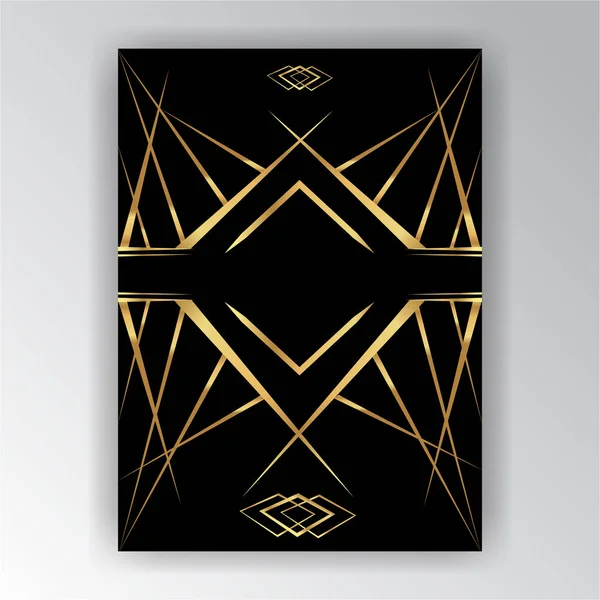 Art Deco Art Novo Pagina Sjabloon Luxe Elegante Textuur Geometrische — Stockvector