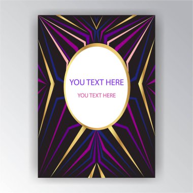 Art Deco yaratıcı arka plan, altın neon renkler sayfa şablonunda yazdırma ve web dekorasyon .