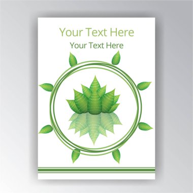 Güzel kapak etiketi, illüstrasyon ve için web sayfası şablonu daire ve aloe Vera ile egzotik baskı yeşil beyaz yapraklar ve çalı dolu. Yaratıcı kavramı vektör çizim çiçek dekorasyonu