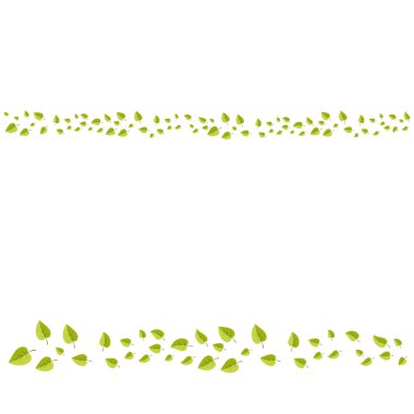 Çerçeve web ve baskı illsutration için dekorasyon için yapraklar. Vecotor çizgi film bahar yeşil yaprakları. 