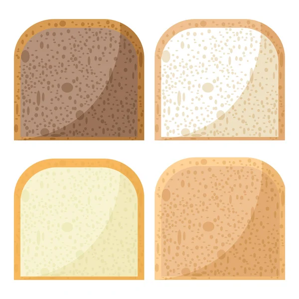 Brood Stukken Volkorenbrood Roggebrood Gist Brood Creatieve Decor Voor Web — Stockvector