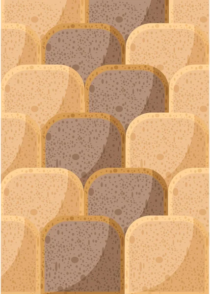 Pola Potongan Roti Dengan Roti Gandum Utuh Roti Gandum Hitam - Stok Vektor