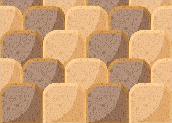 Padrão Pedaços Pão Com Pão Trigo Integral Pão Centeio Pão —  Vetores de Stock