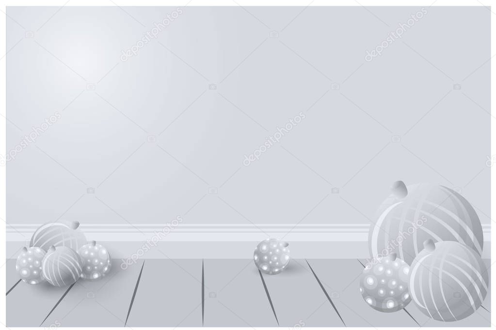 Sale business template for web and print, cute label for sale poster . Beautiful cover template for Christmas card black ,silver and white with bokeh shiny glow decoration and Christmas tree balls.