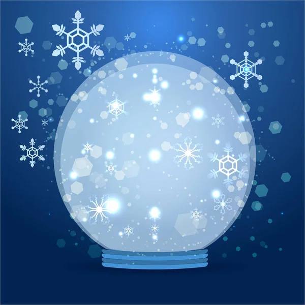 Cute Cartoon Snow Globe Transparent Vector Template Anything Merry Christmas — Stock Vector