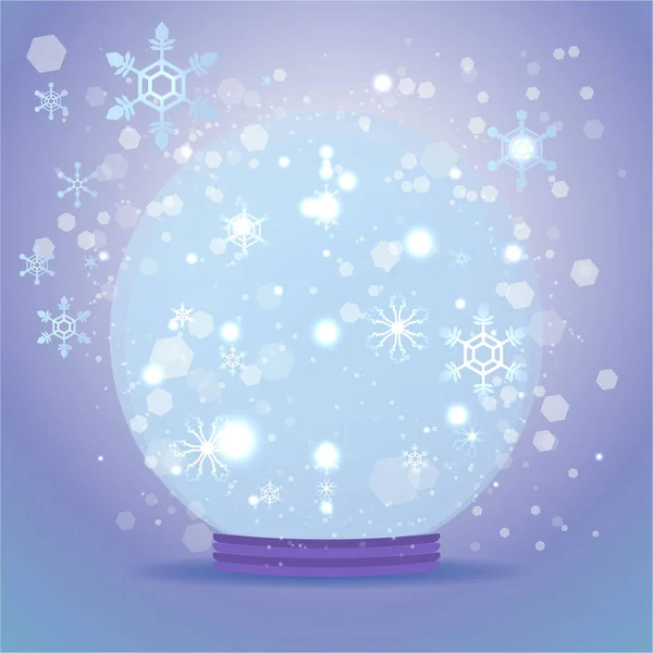 Cute Cartoon Snow Globe Transparent Vector Template Anything Merry Christmas — Stock Vector