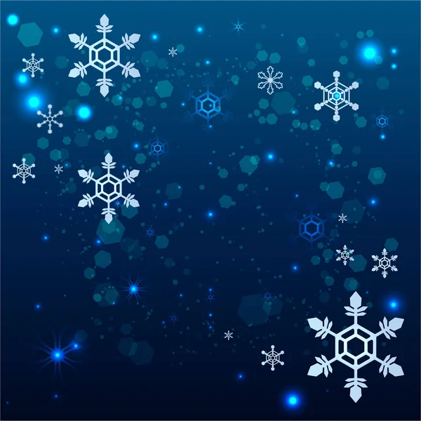 Cute Cartoon Abstract Snowflake Background Template Web Print Happy New — Stock Vector