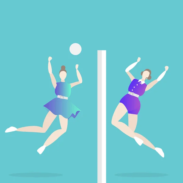 Волейбольная Женская Игра Векторная Иллюстрация Паутины Печати — стоковый вектор