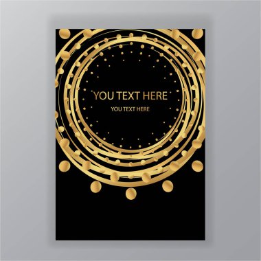 Soyut altın siyah daire lüks şık arka plan, modern tasarım moda stil, sayfa şablonu web ve baskı, poster ve afiş art deco için / sanat nuvo 
