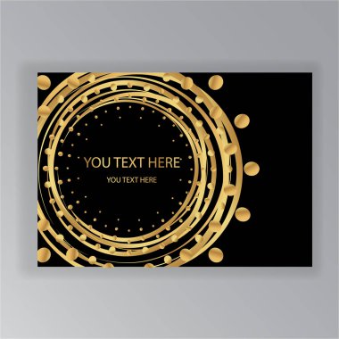 Soyut altın siyah daire lüks şık arka plan, modern tasarım moda stil, sayfa şablonu web ve baskı, poster ve afiş art deco için / sanat nuvo 
