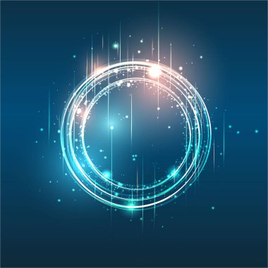 Vektör yuvarlak daire banner Gösterim amacıyla web ve baskı, parlak arka plan, hareket Sihir Birliği mor turuncu mor renkler aşağı parlayan çerçeve