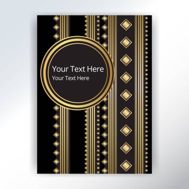 Art deco ve Art nouveau tarzı, dikey şablonuyla yuvarlak şekil örnek metin için. zengin Slovence motive.elegant tasarımı için yazdırma ve web.