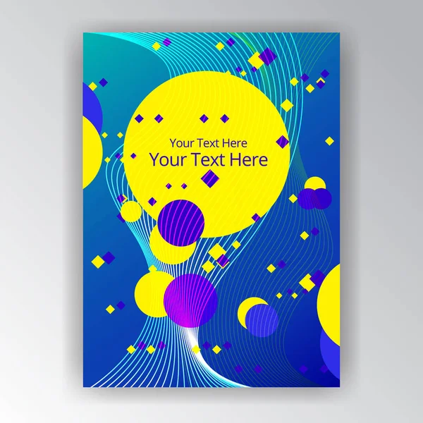 Modern Futured Vertical Page Template Web Print Blue Yellow Purple — Stock Vector