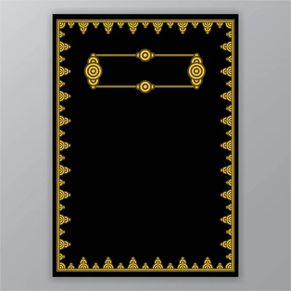 Bordure Dorée Sur Modèle Page Noire Pour Illustration Vectorielle Web — Image vectorielle