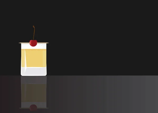 Whisky Sour Czarnym Tle Dublowanego Ilustracja Wektorowa Dla Sieci Web — Wektor stockowy