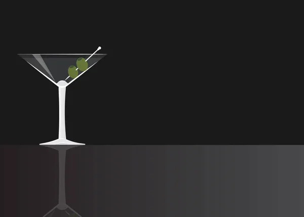 Dry Martini Czarnym Tle Dublowanego Ilustracja Wektorowa Dla Sieci Web — Wektor stockowy