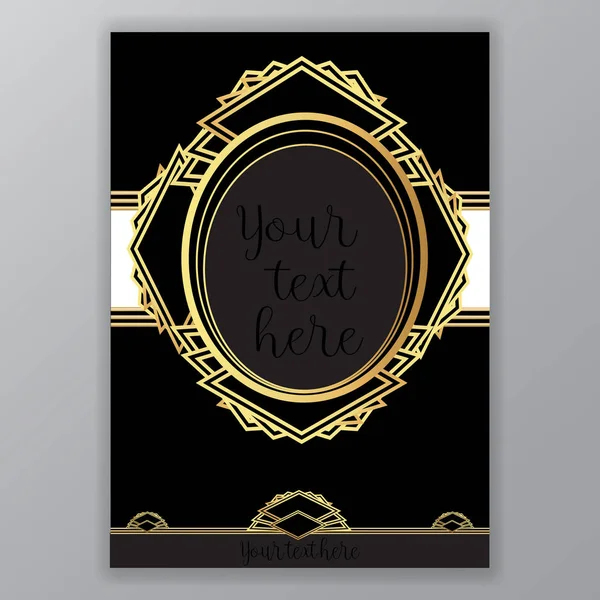 Plantilla Página Art Deco Estilo Gatsby Para Web Impresión Patrón — Vector de stock