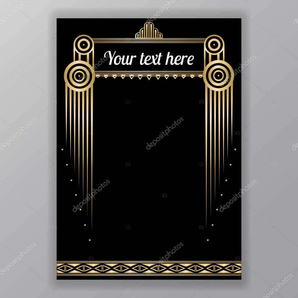 Art Deco golden black  page template