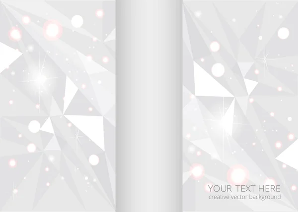 Bílé Nízké Poly Světlešedé Pozadí Abstraktní Polygonální Tvary Pozadí Mozaiky — Stockový vektor