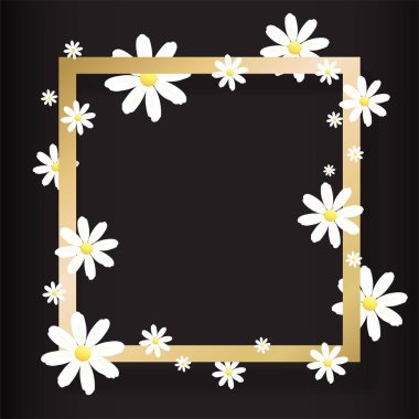 Modaya uygun bir tasarım şablonu 8 Mart. Sarı, beyaz ve neon tebrik kartı mavi. Mutlu Dünya Kadınlar günü. Papatya çiçek tatil arka plan ile kare çerçeve, vektör çizim kağıt kesme 