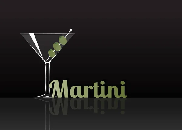 Hivatalos Koktél Ikon Felejthetetlen Száraz Martini Rajzfilm Illusztráció Bárban Vagy — Stock Vector