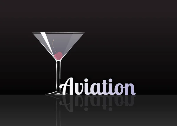 Офіційний Коктейль Значок Незабутні Авіації Ілюстрації Мультфільм Бару Або Відновлення — стоковий вектор
