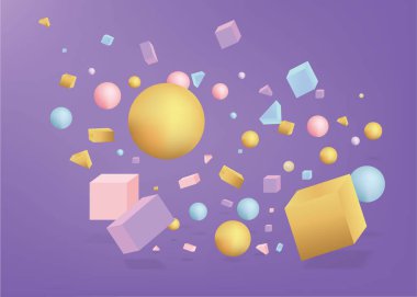 3D rakamlar gerçekçi vektör temelleri kompozisyon