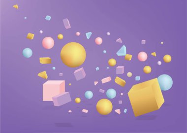3D rakamlar gerçekçi vektör temelleri kompozisyon