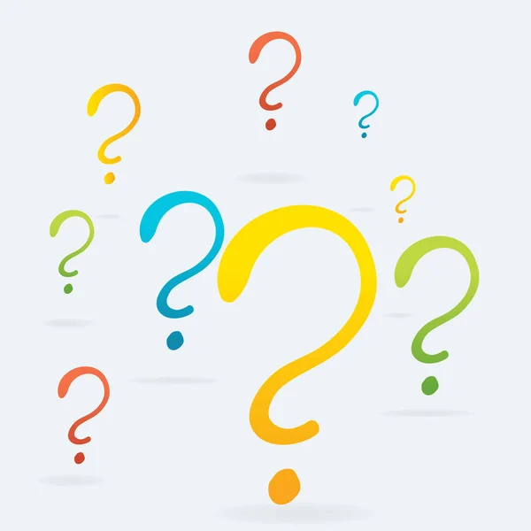 Question signs colorful vector illustration — Stock Vector