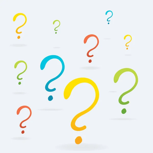 Question signs colorful vector illustration — Stock Vector