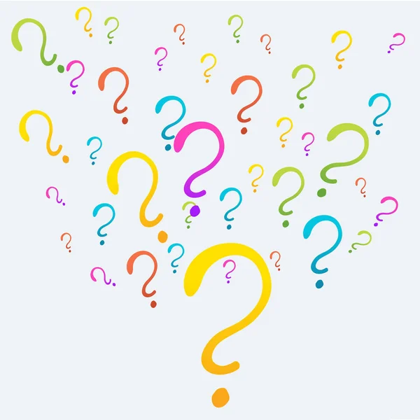 Question signs colorful vector illustration — Stock Vector