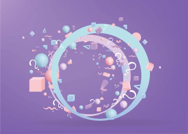 3D rakamlar gerçekçi vektör temelleri kompozisyon 