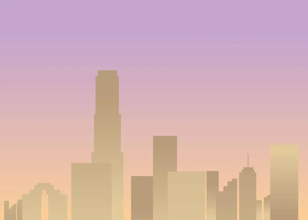 Місто підйому сонця, мультфільм Векторні ілюстрації для Інтернету та друку — стоковий вектор
