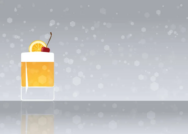 Offizielle Cocktail-Ikone, der unvergessliche Whiskey Sour — Stockvektor