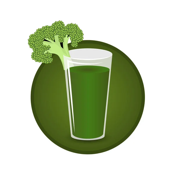 Glass of broccoli juice fresh — Stock Vector
