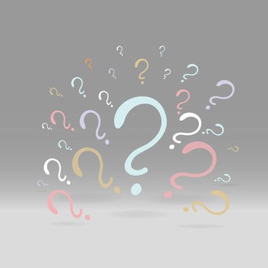 Soru işaretleri kompozisyon web ve yazdırma dekorasyon için