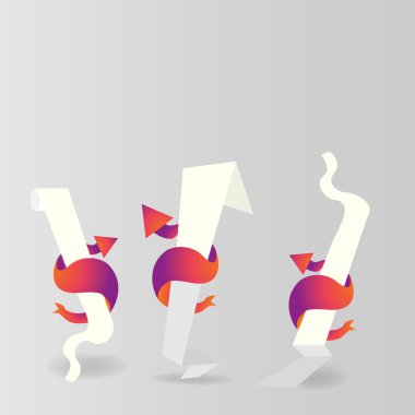 Infographics elemanları seti, 3 seçenek veya arowws ile rollups şablon, sevimli 3d tasarım grafik yolu, web ve baskı için yaratıcı 