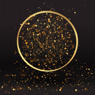Lüks altın ışıltı arka plan, glitter sınır, daire çerçeve B