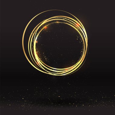 Lüks altın ışıltı arka plan, glitter sınır, daire çerçeve B