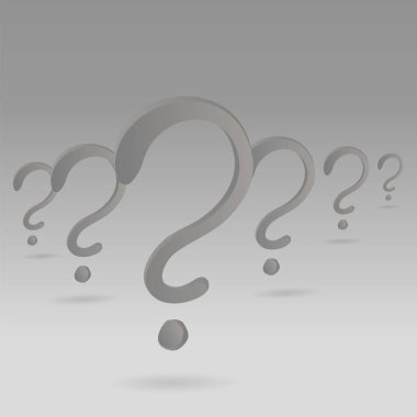 Soru işaretleri renkli vektör illüstrasyon, sorun ve öncelik