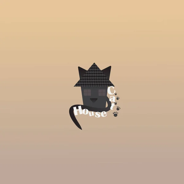 Logotipo de loja de animais de estimação, logotipo criativo para a loja de gatos, com gato preto . — Vetor de Stock