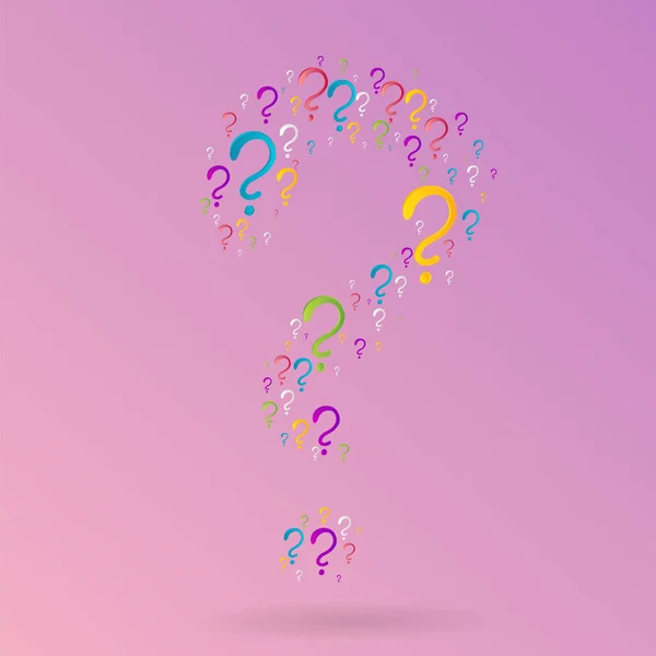 Question signs colorful vector illustration, problem and priorit — Stock Vector