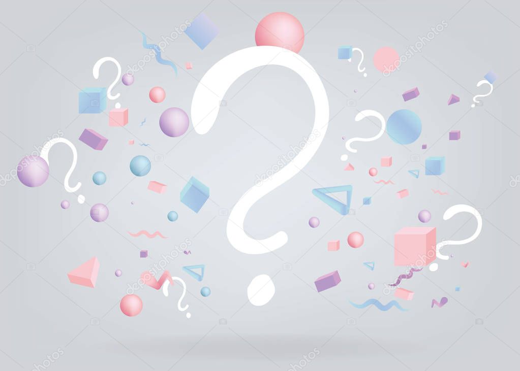 Question signs colorful vector illustration, problem and priorit