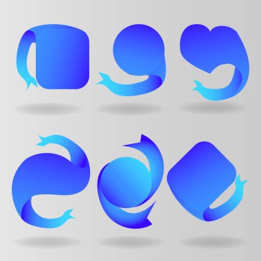 Şerit seti, web ve baskı için altı arayüz dekorasyon elemanları