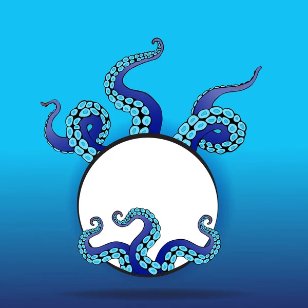 Futuristische pagina sjabloon met kleurrijke tentakels van een octopus — Stockvector