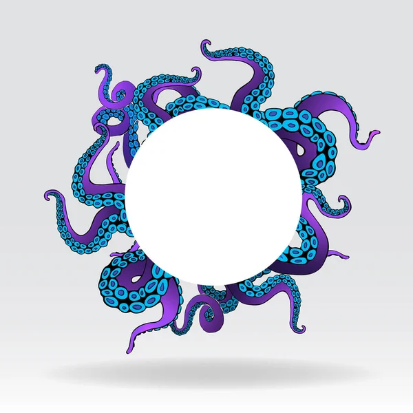 Ahtapot renkli dokunaçları ile Fütüristik sayfa şablonu 